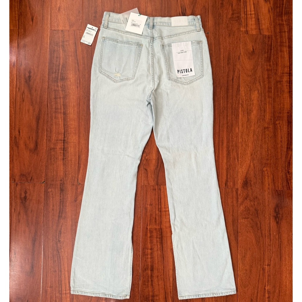 NWT Pistola Alexa High Rise Flare Jeans Denim Women Light Wash Size 30 - Picture 4 of 16